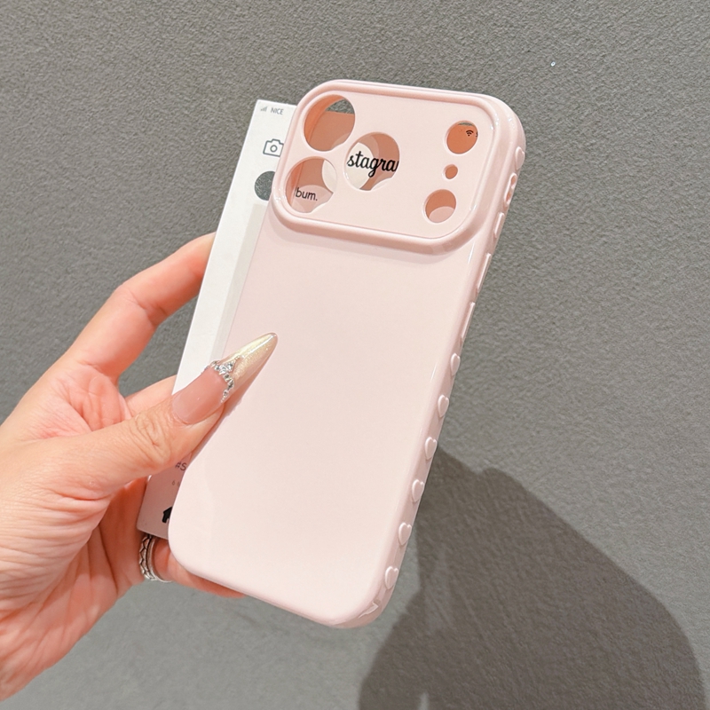 Heart Love Soft TPU Cases For Iphone 17 Pro Max 16 Plus 15 14 13 12 11 Iphone17 Candy Bling Lover Silicone Fine Hole Mobile Phone Back Cover Skin Fact