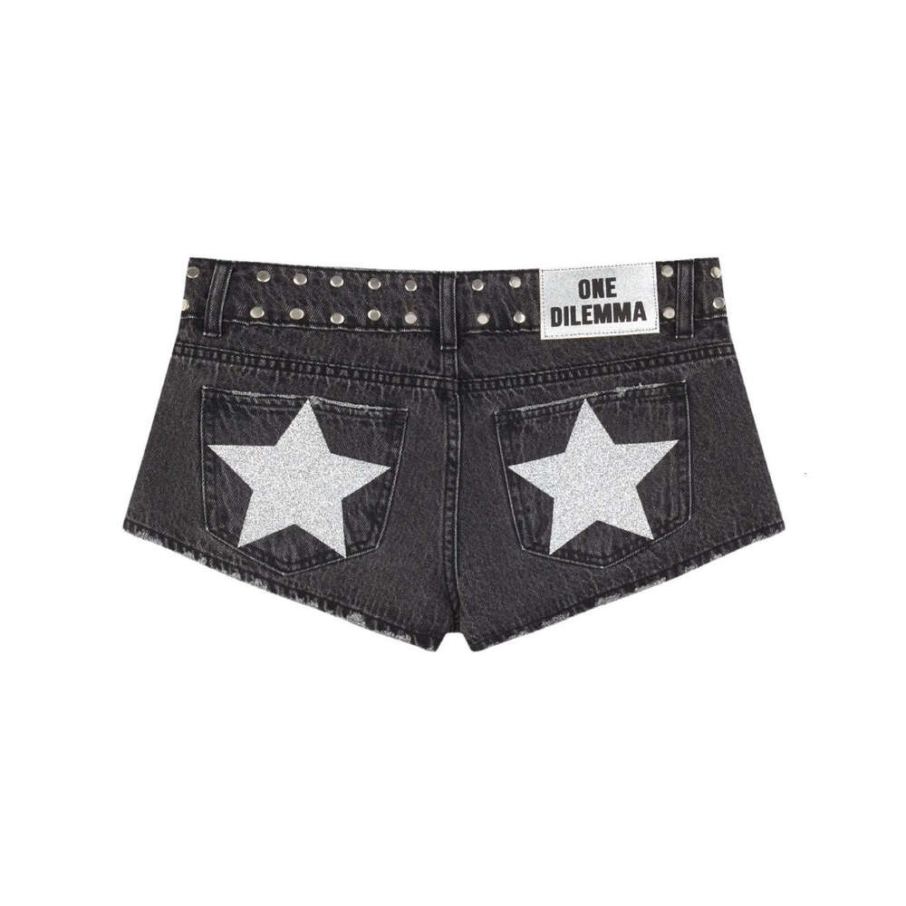 Designer 2026 One Dilemma European And American Star Sequin Low-waist Shorts Denim Hot Pants Women's Luxury Clothing Free Shipping