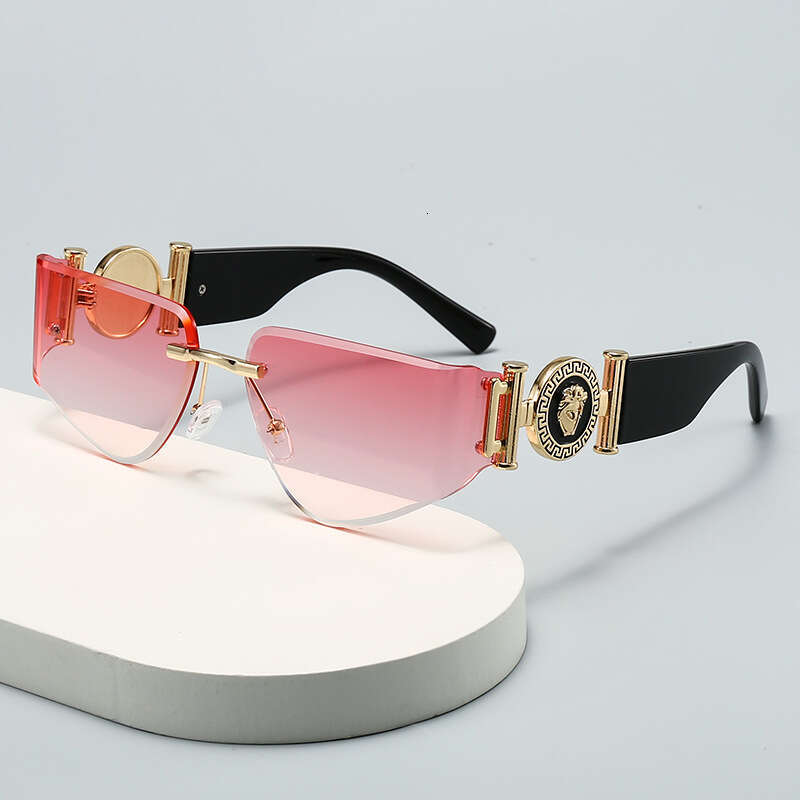 Luxury Brand Designer Sunglasses European And American Style Curved For Women 2025 New High-End Inverted Triangle Beauty Head Accessories Sunglasses