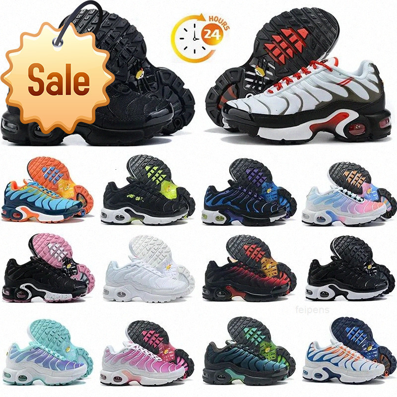 With Box Tn Plus kids Shoes Designer Athletic Children Outdoor Sneaker Triple White Black Gold Red Laser Blue Toddler girls boys kid Child trainer Spo