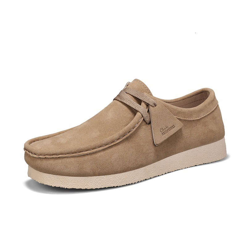 Mens Black Suede Breathable Wallabee Style Casual Shoes