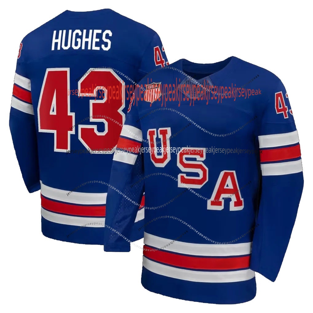 2026 USA Team 86 Jack Hughes Jerseys 34 Matthews (C) Tkachuk Hellebuyck Tage Thompson Brock Nelson Zach Werenski Quinn Hughes Matt Boldy Stitched Hock