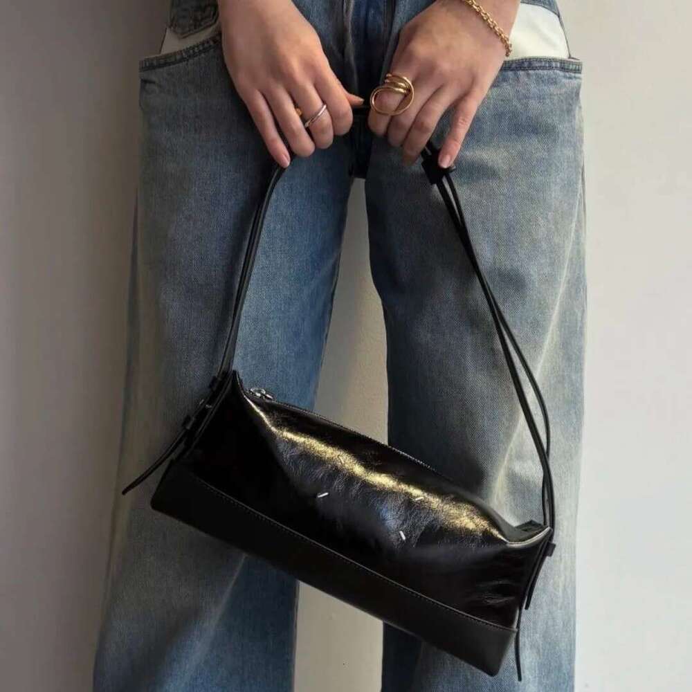 Spring Collection Square Cut Baguette Hand Stitched Oil Waxed Top Layer Cowhide Simple Underarm Bag Soft Genuine Leather Versatile Shoulder SENYY