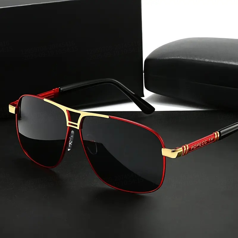 Designer Sunglasses Luxury Clear Day Night Dual Use UV Resistant Eyes 2026 New High End Metal V-frame Men's Outdoor Cycling Sunscreen Anti Glare 