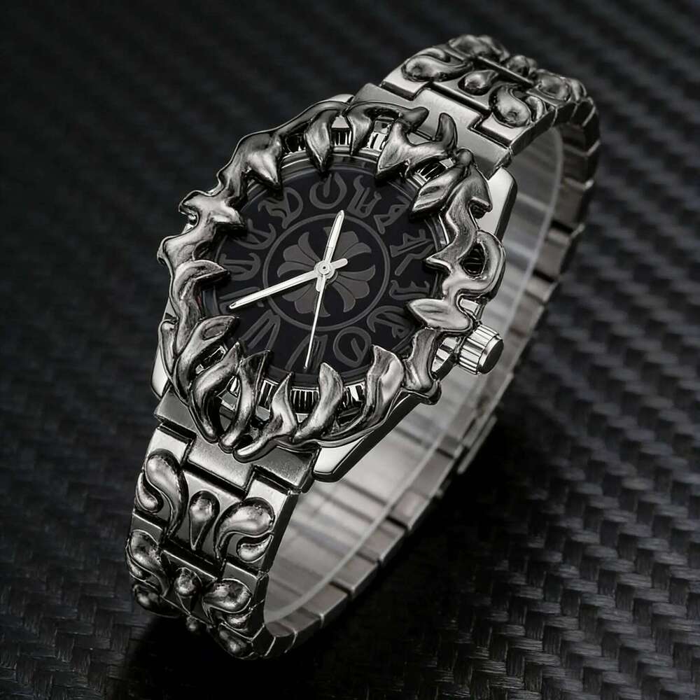 2026 New Men Quartz Gothic Cross Claw Design Y2K Retro Hip Hop Metal Dissolved Bracelet Wristwatch Unique Male Watch 26H0507