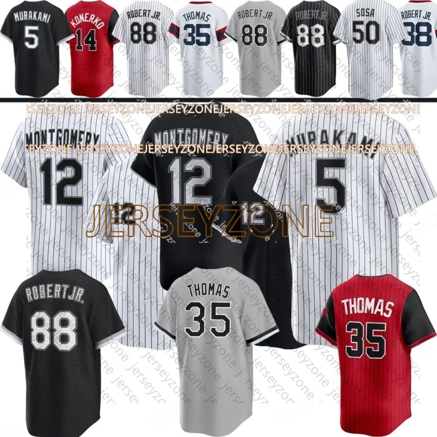 Chicagos city white 5 Munetaka Murakami Baseball Jersey Vargas Lenyn Sosa Chase Meidroth Colson Montgomery Paul Konerko Stitched Number Name22