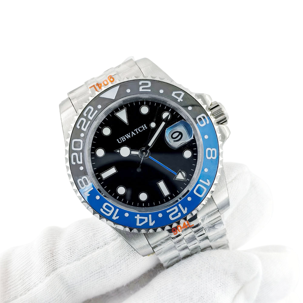 ST9 Super U1 Men Watch Automatic Movement Black Blue Ceramic Sapphire Dial Jubilee Bracelet Wristwatch Mens Watches Limited