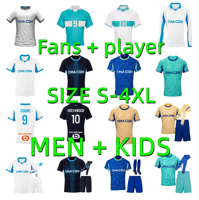 25 26 27 Greenwood maillot de foot Marseilles soccer jerseys 2026 2027 Paixao RABIOT OM MAUPAY RULLI HOJBJERG BALERDI MEDINA football shirts men kids Player version