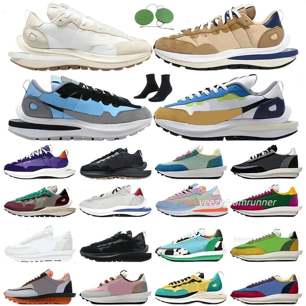 Ldwaffle Running Shoes Sacai Waffles Sail nylon White Gum Black Bright Citron Fragment Grey Blue Game Royal Leather Suede Dark Iris Court Purple Sakai Sneakers 36-46
