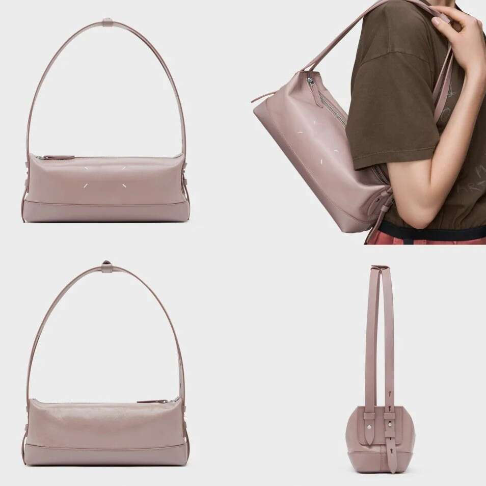 Spring Collection Square Cut Baguette Hand Stitched Oil Waxed Top Layer Cowhide Simple Underarm Bag Soft Genuine Leather Versatile Shoulder SENYY