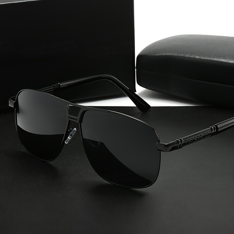 Designer Sunglasses Luxury Clear Day Night Dual Use UV Resistant Eyes 2026 New High End Metal V-frame Men's Outdoor Cycling Sunscreen Anti Glare 