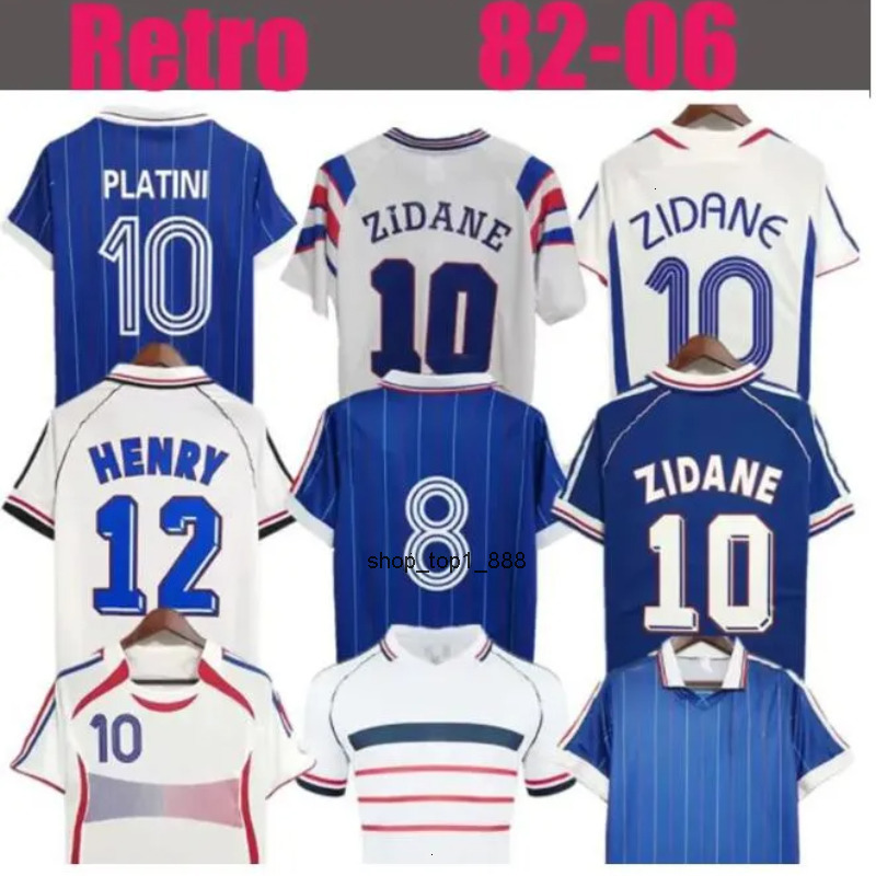 1998 france retro soccer jerseys 1982 84 86 88 90 96 98 ZIDANE HENRY MAILLOT DE FOOT REZEGUET DESAILLY french club Classic Vintage Jersey Need any sty