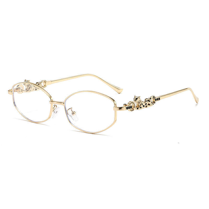 Retro European American Style New Sunglasses With A High-End Feel, Leopard-Shaped Temple Arms, Polygonal Design That Slims The Face, And Sun Protectio