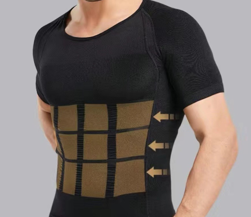 Mens Full Body Shaper Short Sleeve Top Tummy Control Briefs Bodysuit Butt Lifter Male Base Layer Pajamas Shaping Underwear 251018