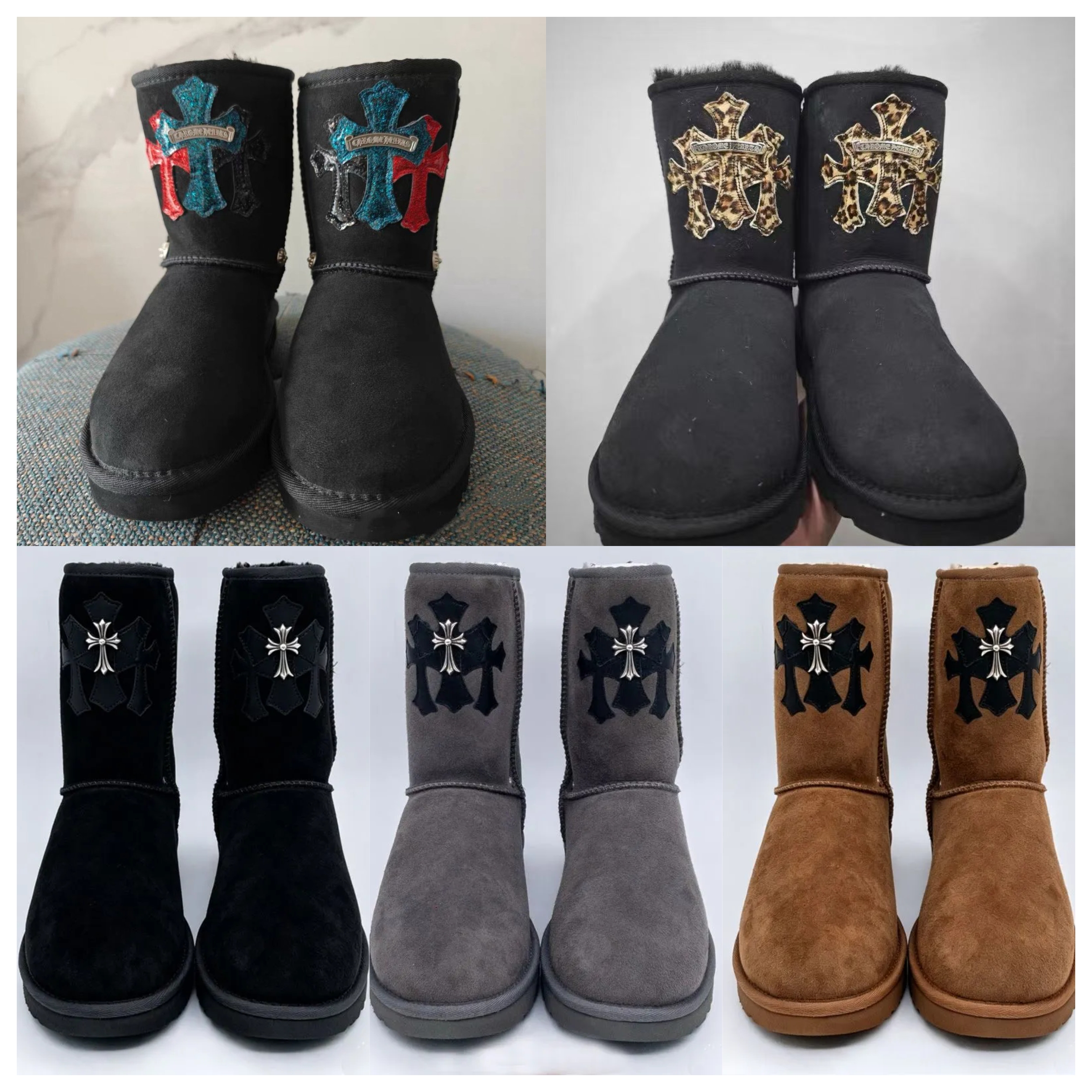 Designer Snow Boots men women slippers platform Boot slide slipper suede Girls shoes Winter ankle geobasket Booties slides Size 34-40