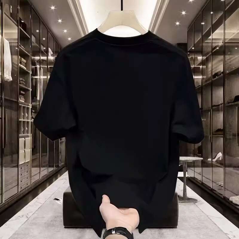 Designer 2026 Men's Clothing Pure Cotton Short-sleeve T-shirt, Versatile, Loose Fit, Minimalist Print, Creative Design, Trendy Brand Top Luxury F