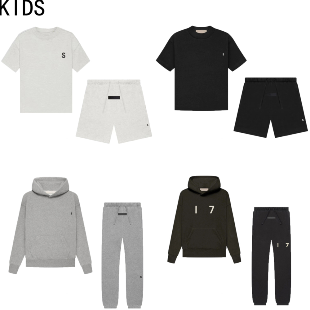 Essential Kids Clothes Boys Hoodie Pants Tracksuit Children Shorts Tshirt Set Baby Girls Sweatpants Sweatshirts Toddler Sports Suits Skateboard