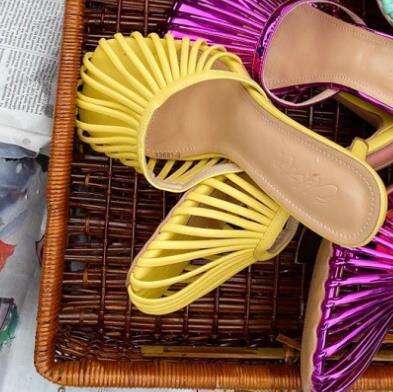 European American Style Hollowed-Out Closed-Toe Slippers Women, With Thin Heels And Round Toes, Stunning High-Heeled Sandals For Outdoor Wear Slippers - view 4