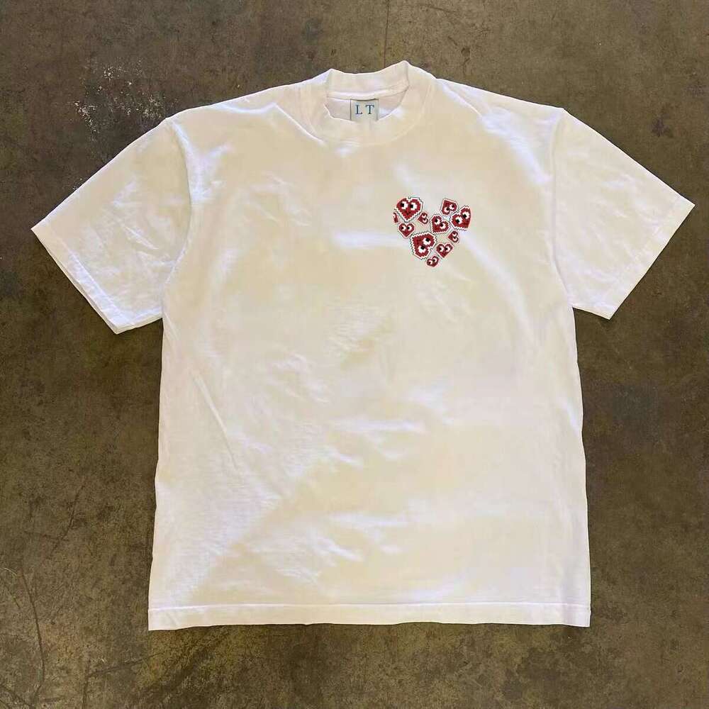 Designer 2026 Light Luxury Round-neck T-shirt, Short-sleeved, Stylish Cool, Made Of Heavy-duty Pure Luxury Cotton, Unisex, New Model With Heart Print,