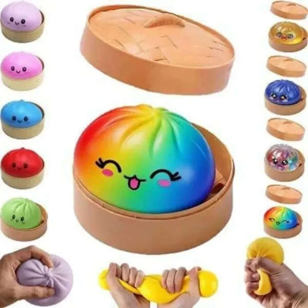 Dumpling Squishy Giant Glitter Dumpling, Colorful Dumplings Balls Fidget Sensory Toy,Squeeze Dough Ball Stress Reli by sea