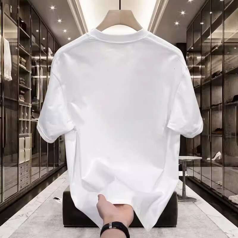 Designer 2026 Men's Clothing Pure Cotton Short-sleeve T-shirt, Versatile, Loose Fit, Minimalist Print, Creative Design, Trendy Brand Top Luxury F