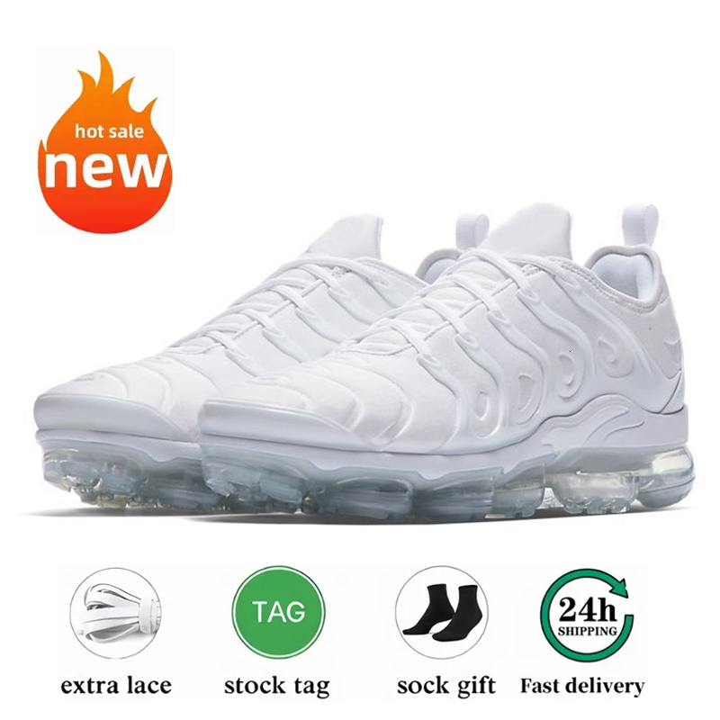 With box 2026 Designer Shoes tn plus Metallic White Silver triple black men Running Shoes trainer sneaker shoes