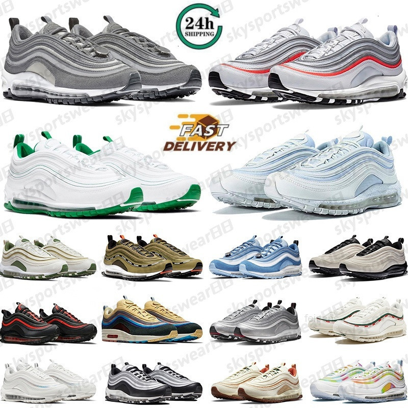 2026 Designer Shoes 97 97s Running Shoes Men Women Triple Black White Sean Wotherspoon Silver Gold Bullet University Volt Mens Outdoors Trainers Sneak