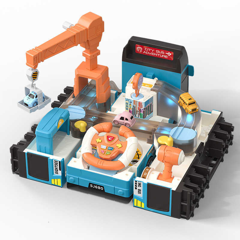 Cartoons Tayo the Little Bus Set Assembled Bus Station Parking Lot Car Runway Model with 2 Mini Tayo Bus X250113