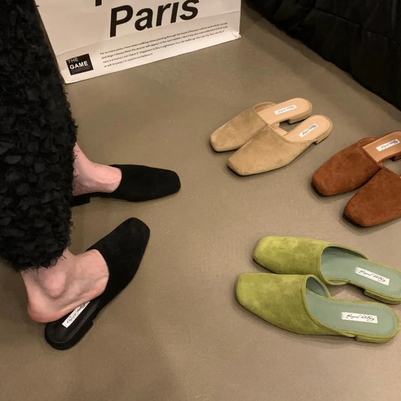 Women Close Toe Slippers Tabi Ninja Slip Flats Square Toe Mules Soft Moccasins Causal Loafers Comfortable Flat Ballet Shoe Mujer 260507
