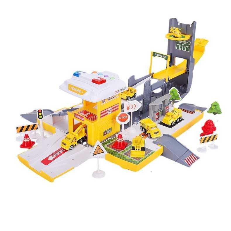 Cartoons Tayo the Little Bus Set Assembled Bus Station Parking Lot Car Runway Model with 2 Mini Tayo Bus X250113