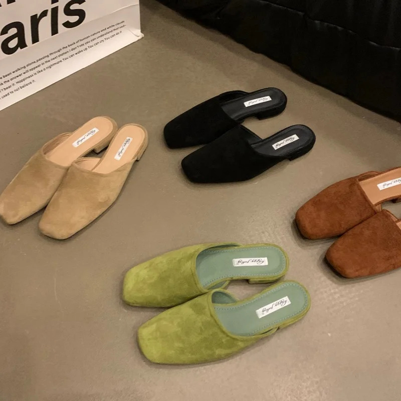 Women Close Toe Slippers Tabi Ninja Slip Flats Square Toe Mules Soft Moccasins Causal Loafers Comfortable Flat Ballet Shoe Mujer 260507