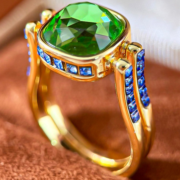 Ring Ring for Women Colorful Gem Candy Cushion Cut Diamond Double Sided Bright Art Design Rings Luxury Jewlery Designer for Women Elegant Premium Gift