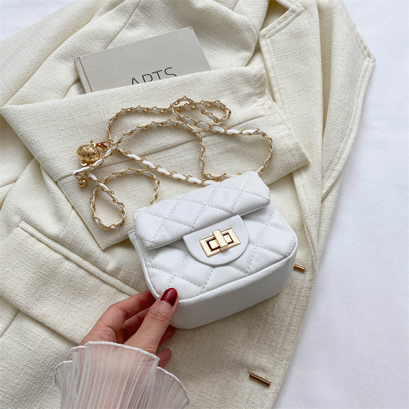 free shipping 2026 New Women's Quilted Chain Small Bag, Fashion Textured Mini Square Purse, Unique Design Versatile Shoulder Crossbody Bag