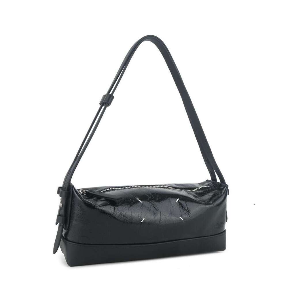 Spring Collection Square Cut Baguette Hand Stitched Oil Waxed Top Layer Cowhide Simple Underarm Bag Soft Genuine Leather Versatile Shoulder SENYY