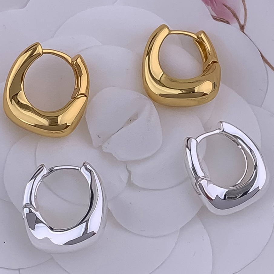 Earrings Designer Earrings Women 18K Gold Silver Plated Earring Matte C Shape Hoop Earrings Luxury Jewlery Designer Women Timeless Free Shipping Buy 1 Get 1