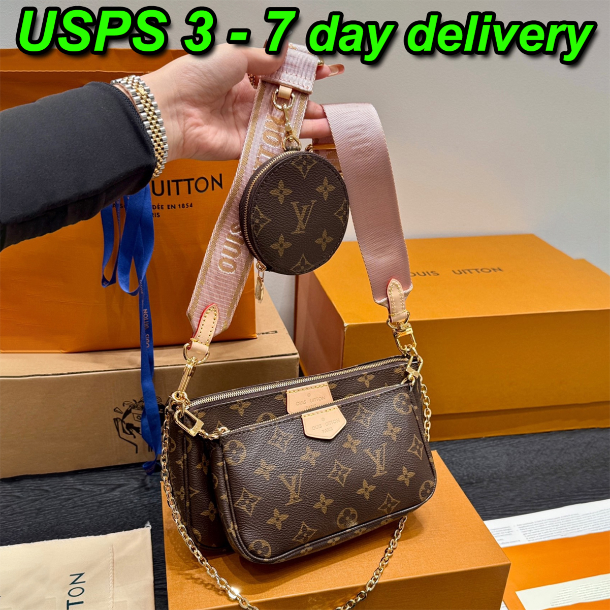 Top Designer bag for women Shoulder bag Luxury pochette bag Neverful bag tote bag multi Pochette accessoires luxury bag Hangbag brown five in one women's Crossbody bag