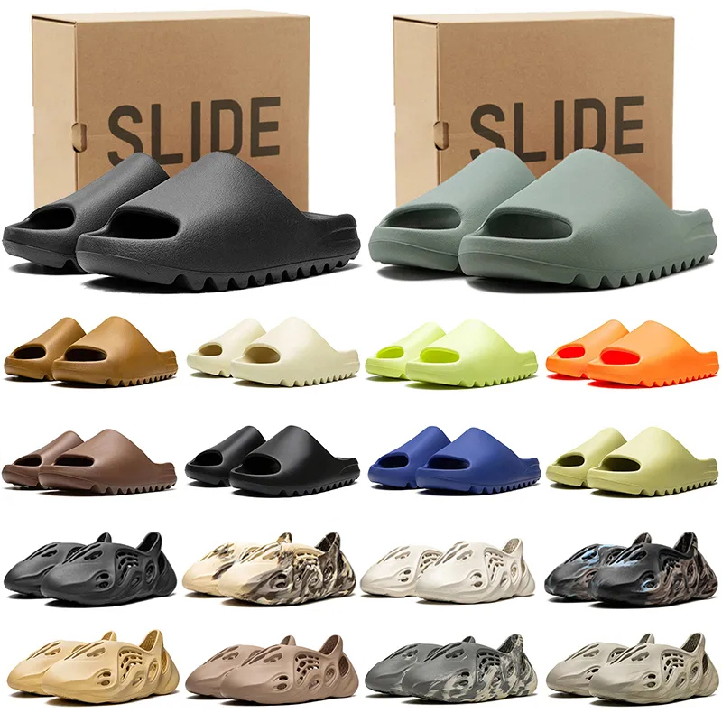 Free shipping Designer Sandals Mens Womens Slides Blue Black White Bone Onyx Brown Sand Slippers Slider Flats Summer Outdoor Beach shoes Room Slide Big Size 36-48