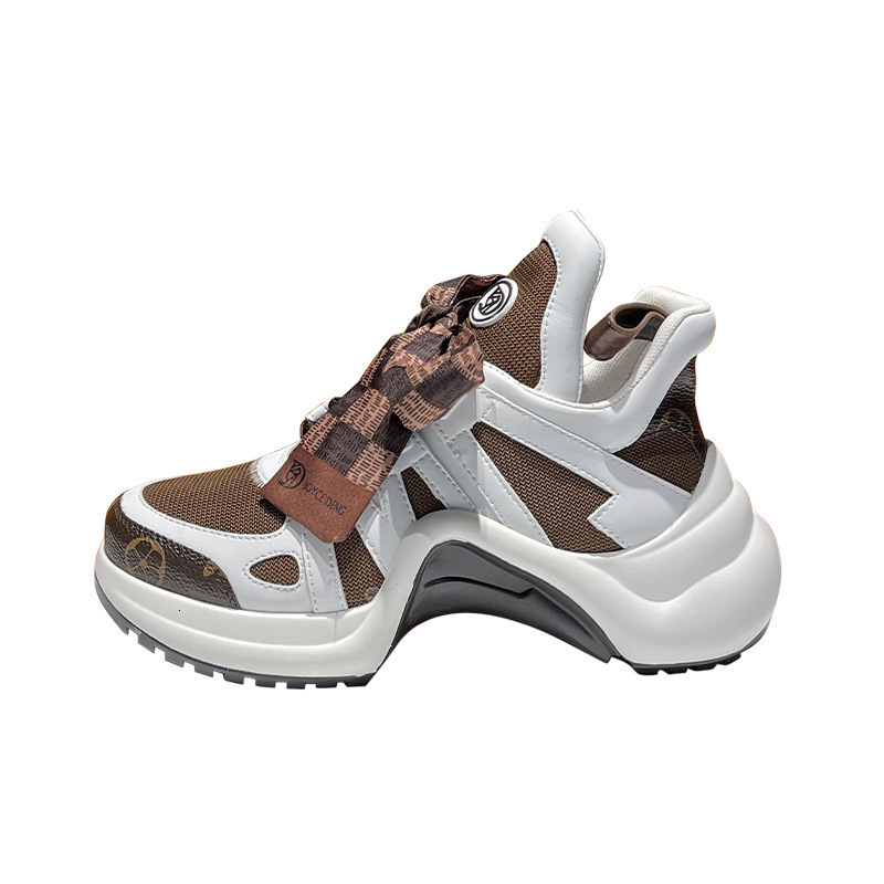 Women's Men's Platform Dad Sneakers with Checkered Ribbon Bow New Bow Bridge Sole Sneakers Trendy Brand Street Style Dad Shoes - view 8