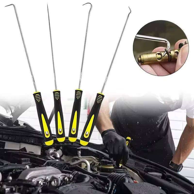 4Pcs Premium Car Oil Seal Screwdriver Set, O-Ring Gasket Puller Remover, Chrome Vanadium Steel Hook Pick Repair Tools