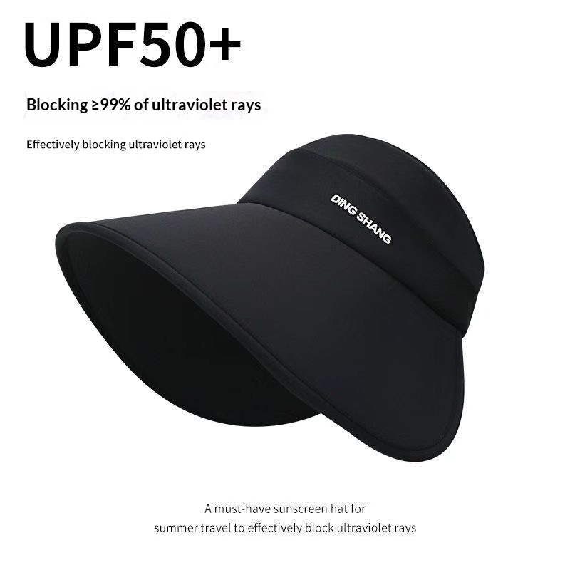 Women's Summer Wraparound Large Brim Hollow Top Hat, Minimalist Outdoor Travel UV Protection Sun Hat
