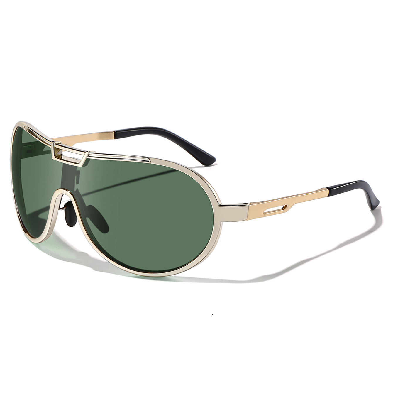 Designer Sunglasses Luxury Metal Ultra Light Frame Retro Oval Integrated Sunglasses Outdoor Sunscreen Cycling Glasses Men's And Women's Tren