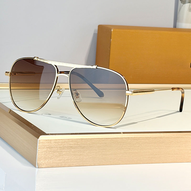 Summer Retro Pilot Sunglasses Z40190W 26ss Womens Mens Luxury Oval Metal Large Frame Eyewear UV Resistant Lenses Outdoor Driving Vacation leisure Style