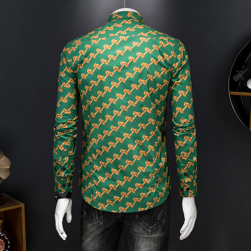 European fashion long-sleeve shirt with a turn-down collar, single-piece bright-colored base shirt, 2026 four-season men's clothing