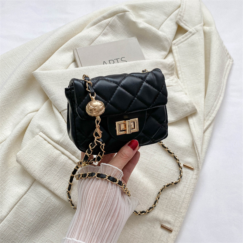 free shipping 2026 New Women's Quilted Chain Small Bag, Fashion Textured Mini Square Purse, Unique Design Versatile Shoulder Crossbody Bag