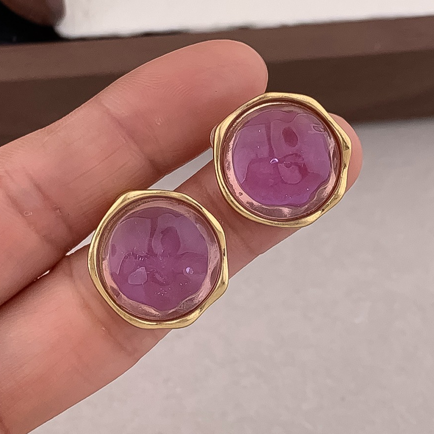 Earrings Women 18K Gold Silver Plated Earring Retro Vintage Glass Hoop Earrings Luxury Jewlery Designer for Women Elegant Free Shipping Buy One Get One