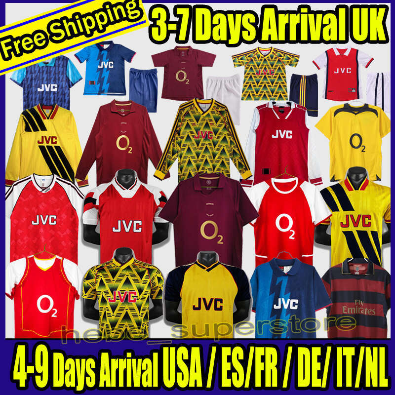 Arsenally Retro 1997 98 2003 04 HENRY SOCCER JERSEYS 96 97 Galla 86 87 89 90 00 11 HIGHBURY HOME FOOTBALL SHIRT PIRES WRIGHT REYES BERGKAMP ADAMS Persie kids kits Vintage