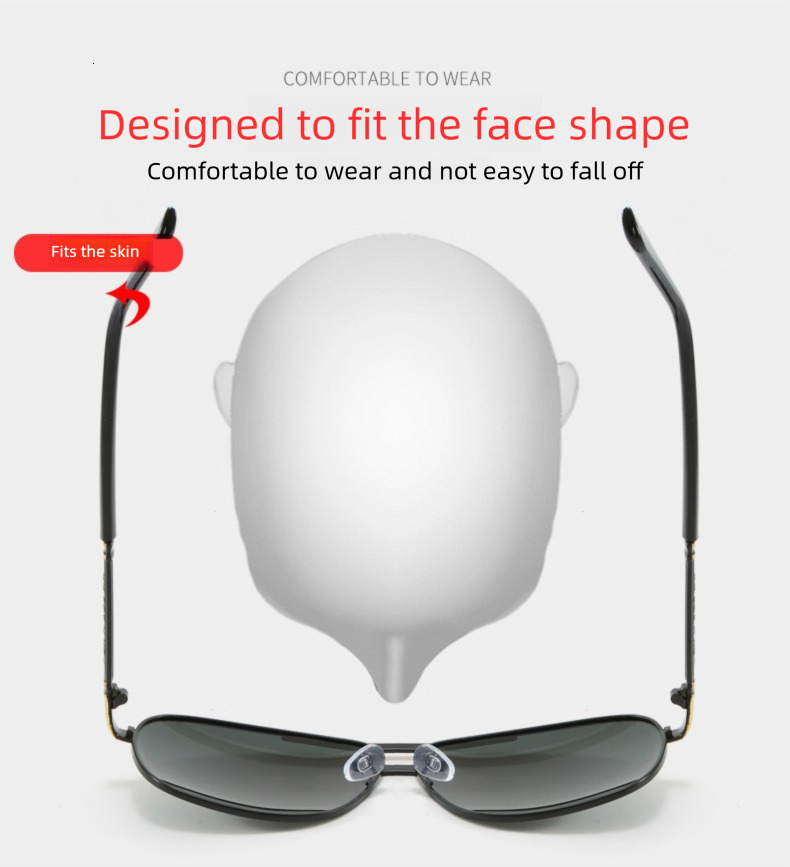 Designer Sunglasses Luxury Clear Day Night Dual Use UV Resistant Eyes 2026 New High End Metal V-frame Men's Outdoor Cycling Sunscreen Anti Glare 
