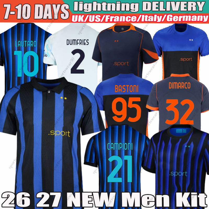 inter milan 26 27 LAUTARO THURAM BARELLA Soccer Jerseys BASTONI PAVARD DIMARCO FRATTESI 2025 Football Shirt Mens kids kit uniform