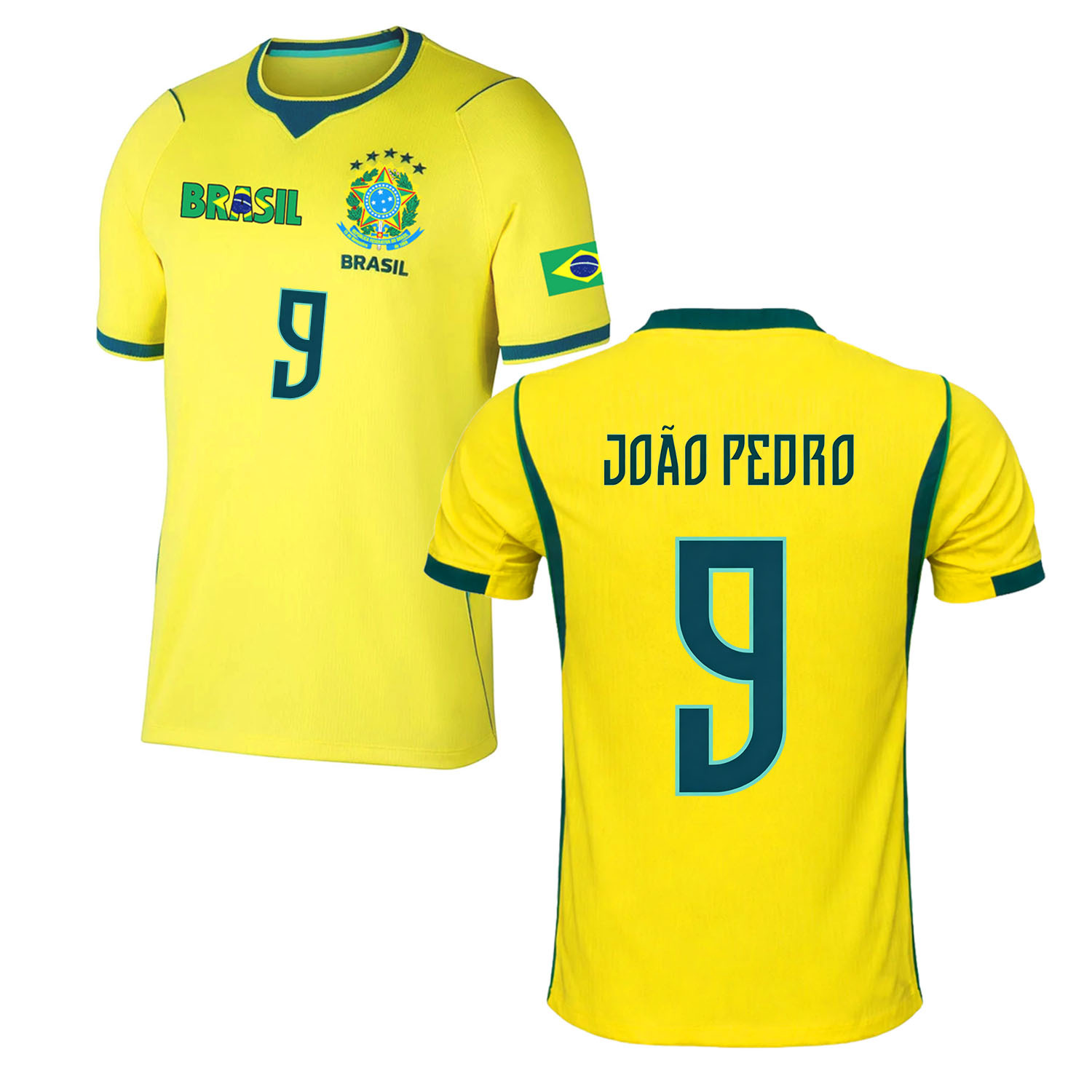 Brazil Jersey NO. 9 World Cup 2026 T shirt Brazilian National Team Sports T-shirt Jerseys Flag Football Stars Full Squad Home Man Woman Tshirt Unisex