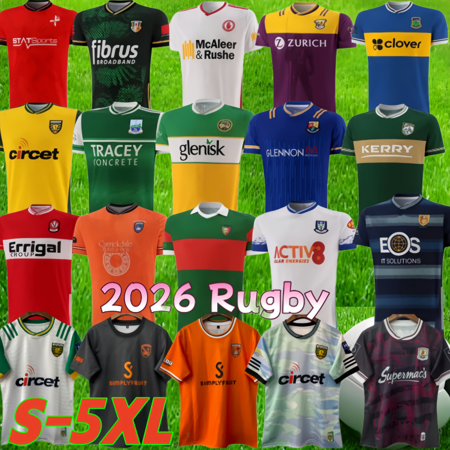 GAA KERRY 26 27 TYRONE MAYO JERSEYS CORK MEATH GALWAY Dublin Ath Cliath GAILLIMH TIPPERARY CIOBRAIO ARANN gaelic Rugby SHIRTS 366